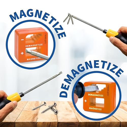 Screwdriver Bit Magnetizer & Demagnetizer Tool, Orange, 3 Pack - color: Orange