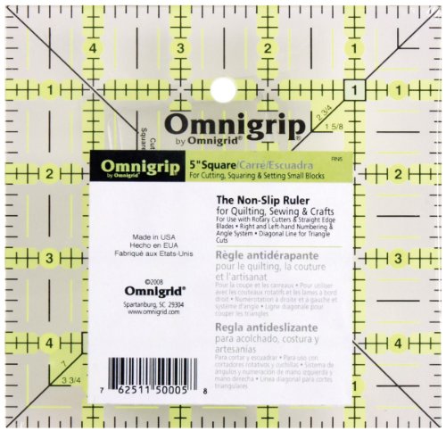 Omnigrip by Omnigrid Non-Slip Ruler, 5" Square - size: 5" x 5"