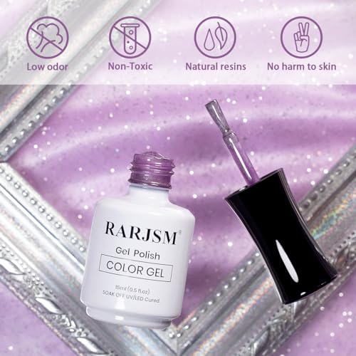 RARJSM Moonlight Mirror Cat Eye Gel Nail Polish Grape Purple Silver White - color: Ceramic Grape Purple