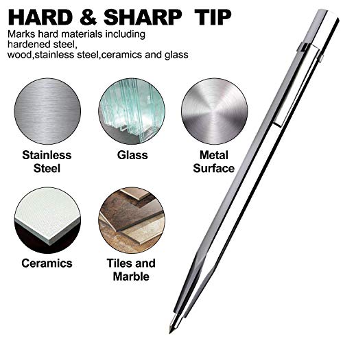 Tungsten Carbide Tip Scribe, Metal Etching Pen Carve Engraver Scriber Tools for Stainless Steel, Ceramics, Glass, Metal Sheet and Gold/Welding(6 Pack)
