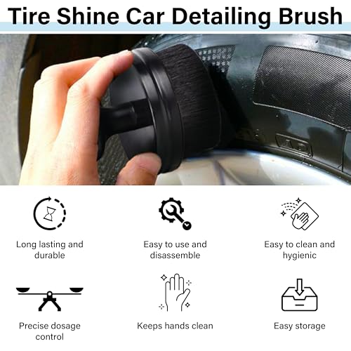 ecocstm 2 PCS Tire Shine Applicator Brush, Tire Shine Brushes - color: 2 PCS Black