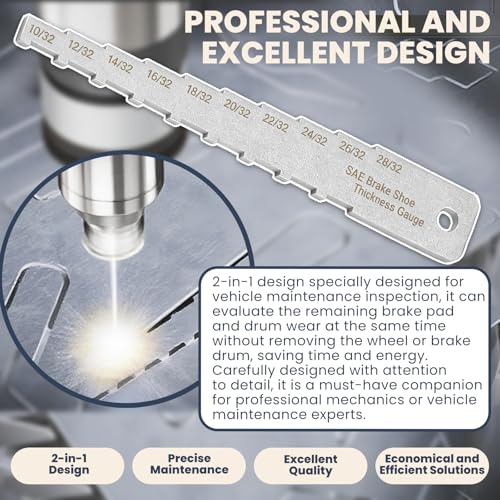 Zookpr Brake Pad Measuring Tool 32Nds Brake Pad Thickness Gauge Tool