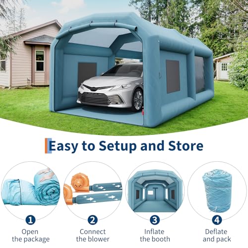Inflatable Paint Booth, 20x11.5x9FT Inflatable Spray Booth Tent