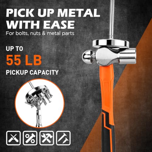 Telescoping Magnetic Pickup Tool, Heavy Duty 55LB, 9"-34"Metal Parts Finder - color: New Version