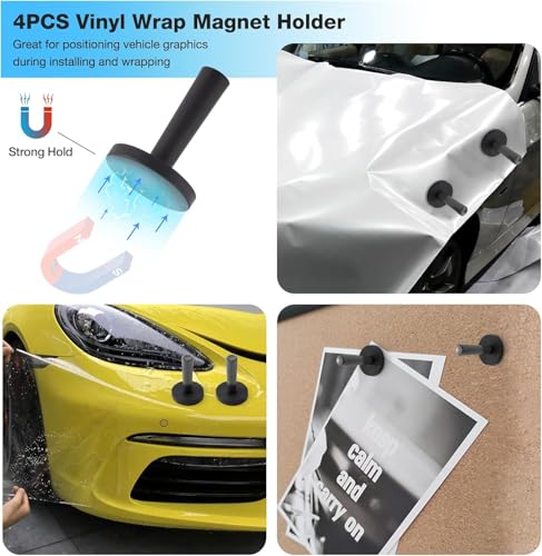 Gomake Vinyl Wrap Tool Window Tinting Kit with Heat Gun 16FT Cord,Sponge Roller,Magnet Holder,Vinyl Tucking Tool,Tint Squeegee, Film Cutter for Car Wrapping, Graphics and Decal Installation