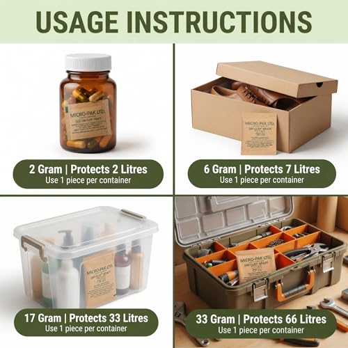 Micro-Pak Dri Clay Kraft, Moisture Absorption Desiccant Packs,17gx25pcs - size: 17gx25pcs