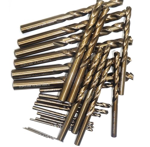M35 Cobalt Metric Drill bit Set 1mm-13mm/25pcs Drill Bits Suitable for Stainless Steel, Hard Metal, Cast Iron, Copper, Aluminum Plastic - style: 1mm-13mm/25pcs