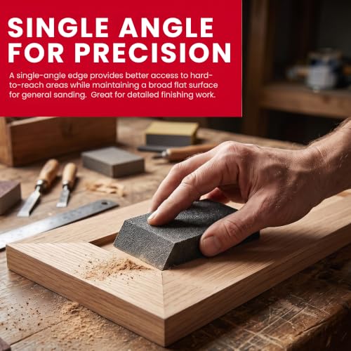 Sanding Sponge Blocks, Single Angle, 5" x 3" x 1", 80 Grit, Medium, 24 Pack - size: Single Angle, style: Medium Grit