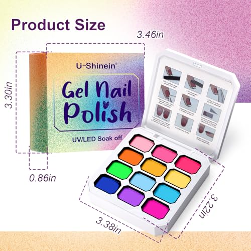 12 Colors Pat Painting Nail Gel, Hema＆TPO Free - color: Mojito Sunrise Canvas