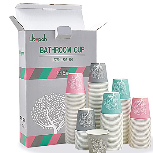 LITOPAK 300 Pack 3 oz Paper Cups, Colorful Disposable Mouthwash Cups 3 oz - style: 300pack Colour mixture