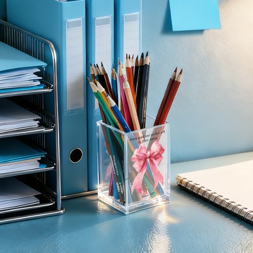 Every Good And Perfect Gifts Is From Above Acrylic Cosmetic Holder - color: pink & black
