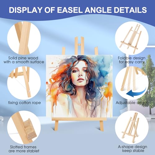 ESRICH 24 Pack 11.8" Wood Easels, Tabletop Easel for Painting - style: 11.8"-24P