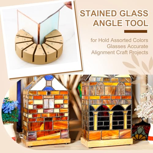 Stained Glass Angle Jig, 30° Multi Angle Glass Alignment Tool for Soldering - color: Natural, style: 30°