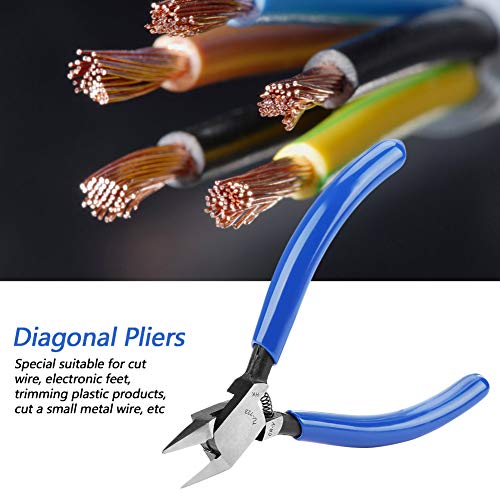 Ejoyous Cable Pliers 4inch, Wire Cutters Snips Chrome Steel Electrical Wire Cutting Nippers Diagonal Pliers, for Electronic Repair Jewelry Processing Model Making Fishing