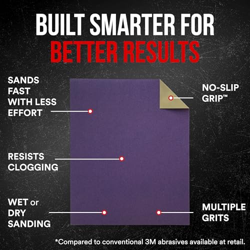 3M Pro Grade Precision Faster Sanding Sheets, 180 Grit, 11 x 9 in (20 Pack) - size: 1-Pack (20 Sheets)
