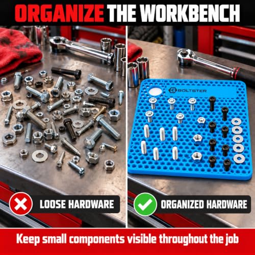 Boltster Original Silicone Fastener Organizer Tray, Blue - color: Blue