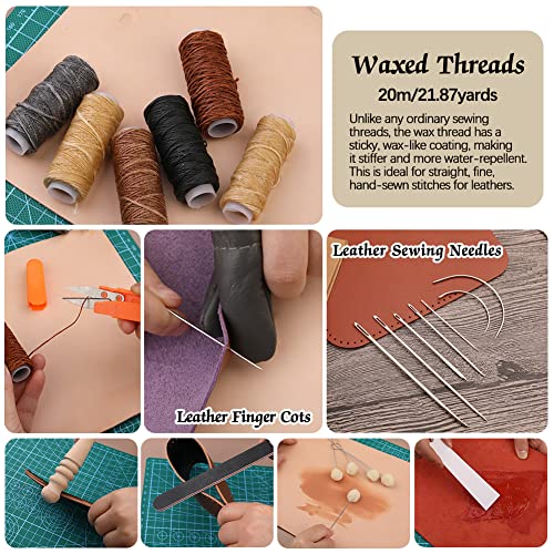 Jupean Leather Working Tools: Leather Tools for Leathers Working Kit - size: 70 Pcs