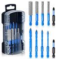 Diamond Drill Bits Set for Ceramic, Porcelain, Glass, Marble, Tile, Granite, Stone and More - 10pcs Tile Drill Bits for Efficient, Precise Drilling and Milling - size: Set4-(3/16"D to 3/8"D)-10Pcs