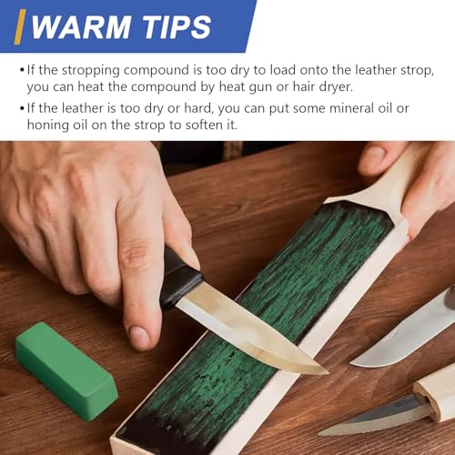 SCOTTCHEN Stropping Compound, 4 Oz, Fine Green Buffing Polishing Compound, Leather Strop Compound, Honing Compound for Knife Polishing-3Pack - size: 4 Oz. - Green Fine