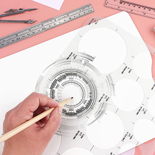 Tamaki Circle Template Circle Round Stencil Templates for Drafting for Office and School Building Formwork Drawings Templates, Large and Small Size, 6 Pack - size: 11.42 x 8.70 Inch (Pack of 2)