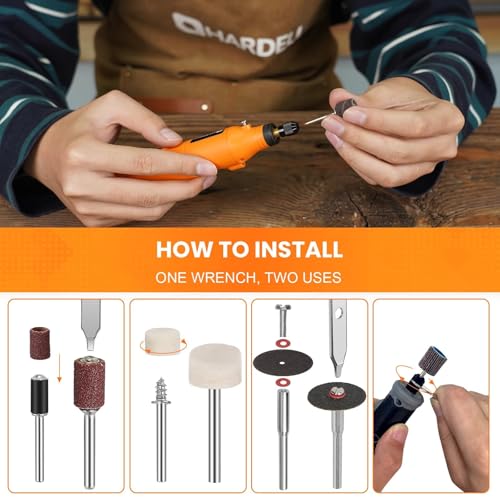 HARDELL 508PCS Rotary Tool Accessories Kit for Sanding Polishing - color: Orange