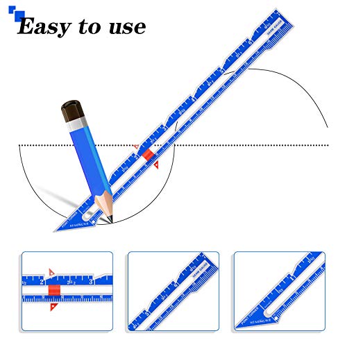 Frienda 3 Pcs Sewing Gauge with Sliding Marker, 5-in-1 Seam Ruler