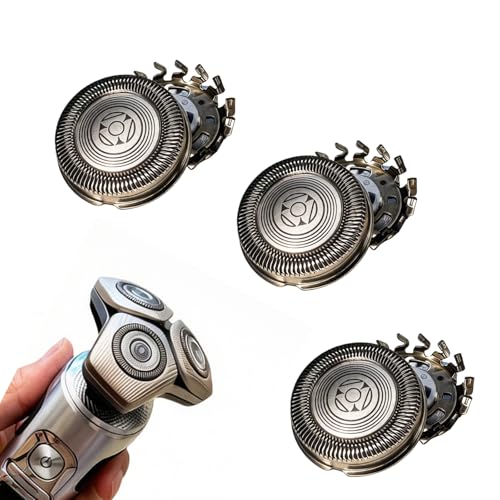 Upgraded SH71 Complete Shaver Head Replacement, Full Rotary Unit with Integrated Base Compatible with Philips Norelco 7000/S5500 Angular, 15 Precision Blades & Metal Holder (White) - color: White
