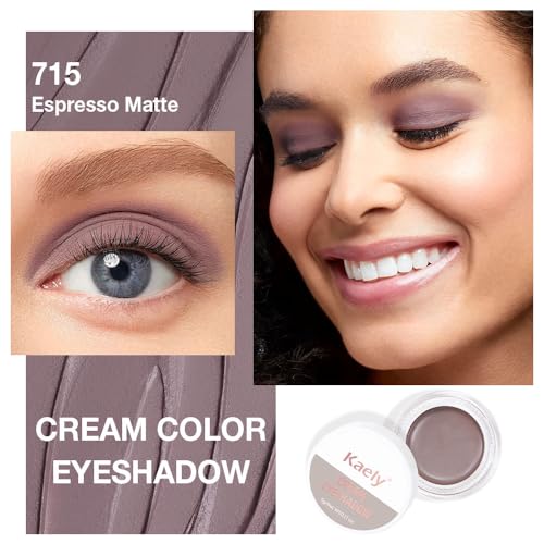 evpct Matte Espresso Coffee Brown Single Cream Eye Shadow Palette Pot Makeup for Older Women, Highly Pigmented Monochrome Cream to Powder Eyeshadow Palette Matte Liquid eyeshadow, Natural Waterproof - color: B715 Espresso-Matte, size: 0.17 Ounce (Pack of