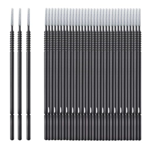 100 Pack Disposable Micro Brush Applicator Swabs for Eyelash Extension Lash Extensions - Suitable for Cosmetic Cleaning and Applying (Black)