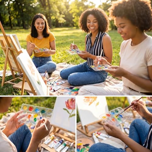 AmazingSpark 50 Pcs Paint Tray Palettes Disposable Rectangle Paint Trays - color: Rectangular, size: 6.1 x 3.54 in