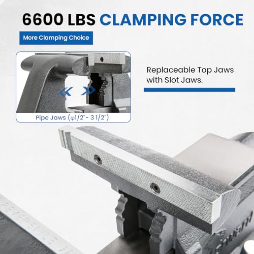 Forward CR40A 4.5 Inch Bench Vise Heavy Duty with Anvil and 210°Swivel Base - size: 4.5 Inch
