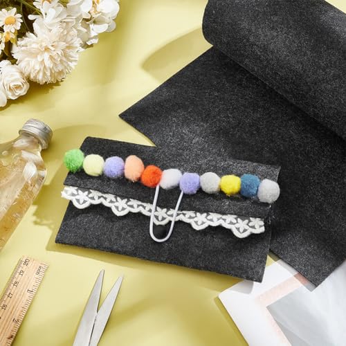 BENECREAT 118x9.4inch Felt Fabric Roll, Dark Gray Craft Felt Roll for Felt Table Mats, DIY Craftwork, Sewing and Patchwork,2mm Thick - color: Dark Gray