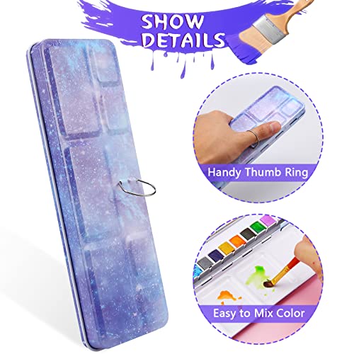 MYARTOOL Empty Watercolor Palette, Purple Empty Watercolor Tin Palette Paint Case with 24 PCS Empty Half Pans for DIY Travel Watercolor Palette, Acrylic and Oil Painting - color: Purple, size: 24 PCS Empty Half Pans