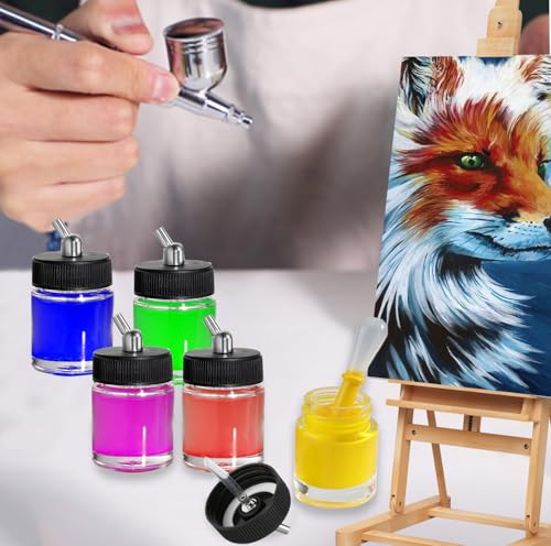 10pcs Glass Airbrush Bottles Paint Storage Jars & Bottles - Transparent, Leak-Proof Containers for Paints, Solvents, and Art Supplies
