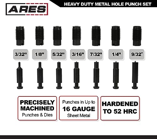 ARES 10005 Metal Hole Punch Set - 3/32 to 9/32-In, Punches & Dies - size: Metal Hole Punch Set