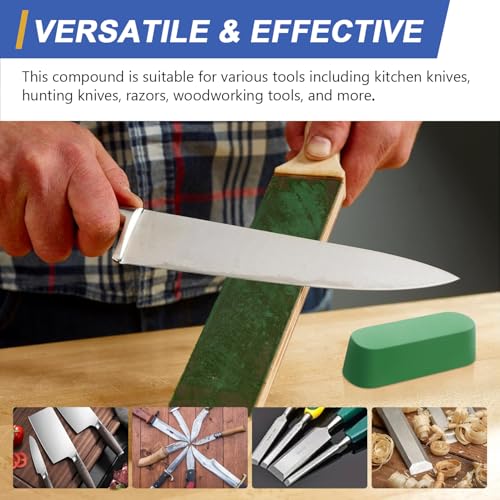 SCOTTCHEN Stropping Compound, 7.4 Oz. Fine Green Buffing Polishing Compound, Leather Strop Compound, Honing Compound for Knife Polishing-3Pack - size: 7.4 Oz. - Green Fine