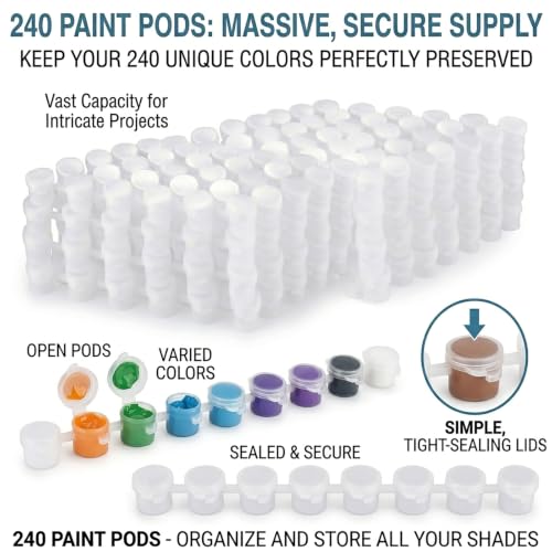 40 Empty Paint Containers with Lids - color: 40 Strips+30 Flat+10miniature Brush+460 Labels