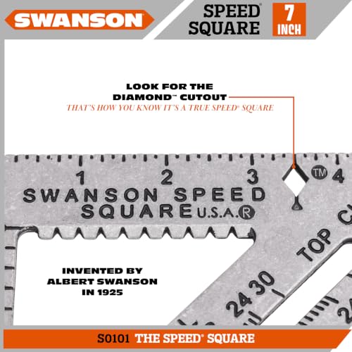 Swanson Speed® Square, 7 in. Aluminum Layout Square with Blue Book (S0101) - size: 7 inch, style: 7" Speed Square