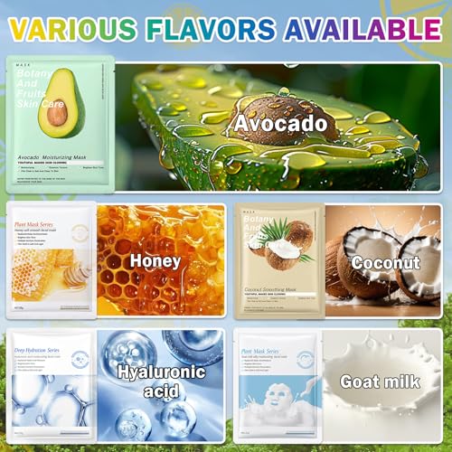 10 Pack Kids Face Mask Sheet,Fruit Face Masks Skin Care Set - color: 10Pcs-Set 04, size: 1 Count (Pack of 10)