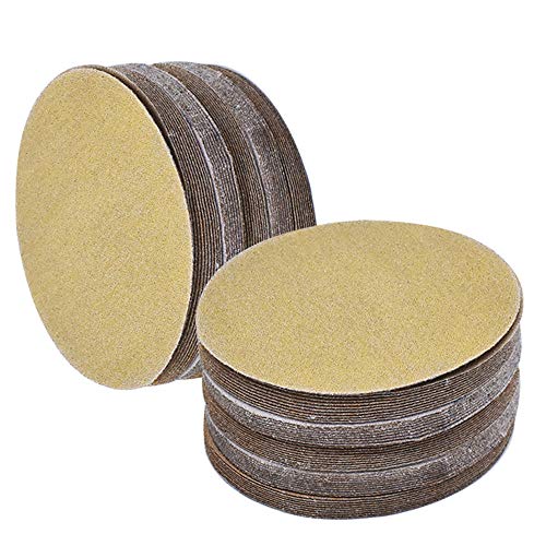 findmall 5-Inch NO-Hole 100Pcs Hook Loop Pads Sanding Disc 180 Grit - size: 180grit