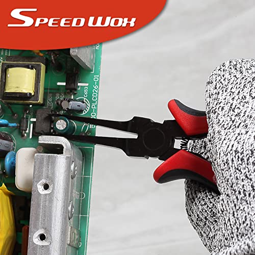 SPEEDWOX 5.5 Inch Thin Flat Nose Pliers Smooth Jaw TPR Handle - color: Red&black Smooth Jaw