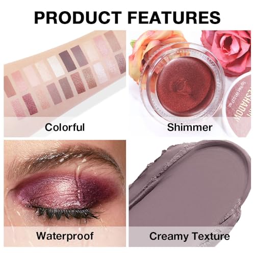 evpct Matte Espresso Coffee Brown Single Cream Eye Shadow Palette Pot Makeup for Older Women, Highly Pigmented Monochrome Cream to Powder Eyeshadow Palette Matte Liquid eyeshadow, Natural Waterproof - color: B715 Espresso-Matte, size: 0.17 Ounce (Pack of