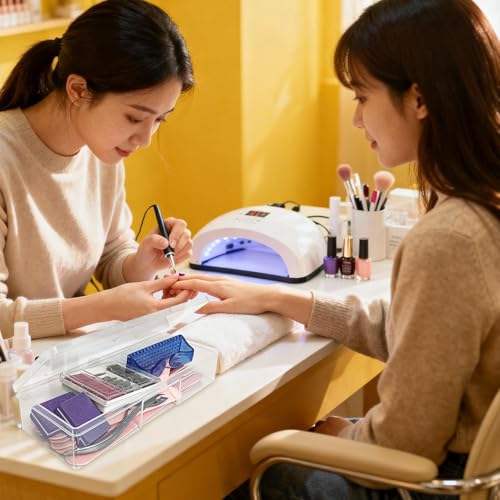4PCS Nail Storage Manicure Tool Box, Nail Implement Box (Clear-4pcs, Large) - color: Clear-4pcs, size: Large