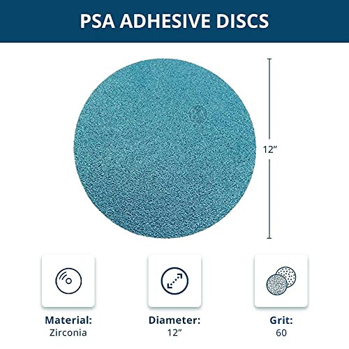 Benchmark Abrasives 12" No Hole PSA Sanding Discs, 40 Grit, 5-Count - style: 40 Grit