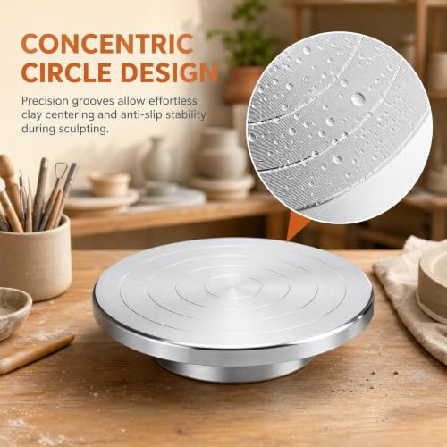 Feqsky 7.9 in Double Sided Pottery Banding Wheel Sculpting Clay Turntable