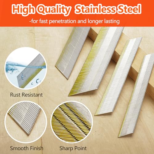 SS304 15 Gauge 34 Degree Angled Finish Nails 1-3/4 Inch 2000-Pack - size: 1-3/4" - 2000 pcs