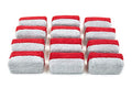 Autofiber Mini [Saver Applicator Terry] Ceramic Coating Applicator Sponge | 12 Pack | with Plastic Barrier to Reduce Product Waste. (Red/Gray) - color: Red/Gray