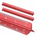 HARFINGTON 2Pcs Architectural Scale Ruler 7" Large Scale Laser Red - color: Red, size: 7 Inch