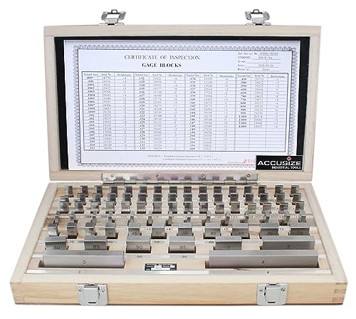 Accusize Steel Gage Block Set, Grade AS-1, 81 Pc, P900-S582 - style: Grade AS-1