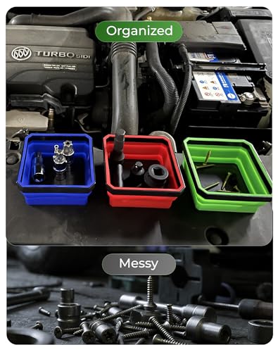 ALOANES Collapsible Magnetic Parts Tray Magnetic Screw Holder - color: Blue, size: 1PC